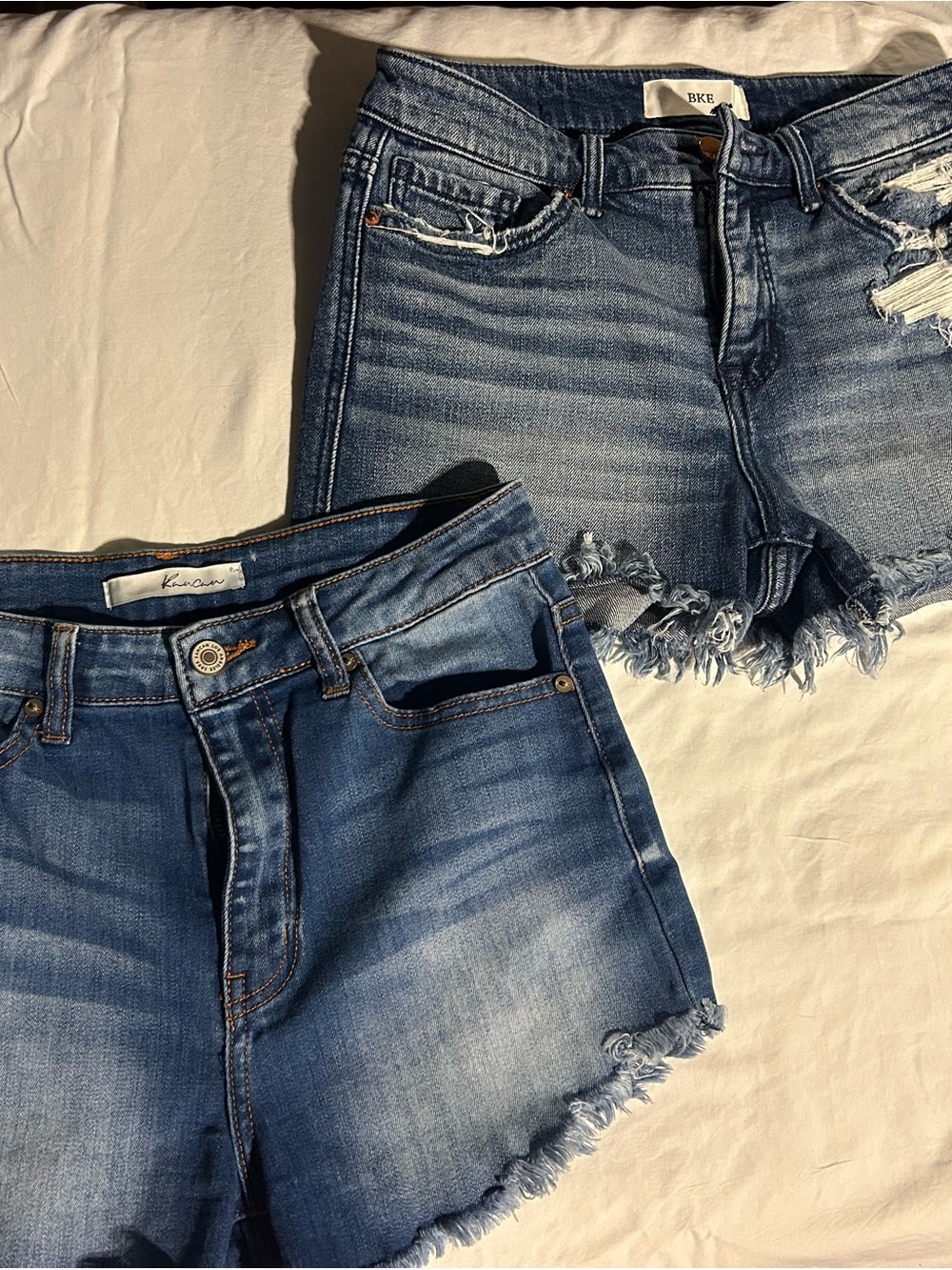 BKE Distressed Blue Denim Shorts